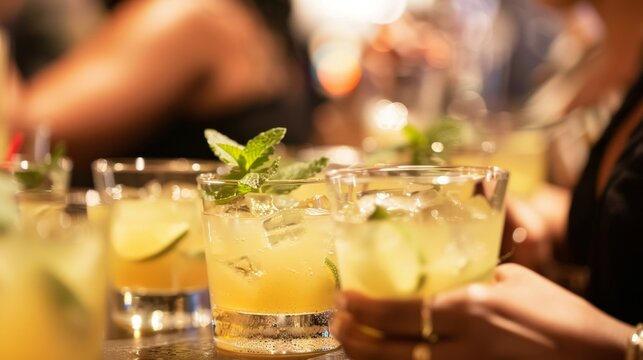 Attendees at a special event sip on cocktails named after iconic songs inspired by the international reach and impact of World Record Day.