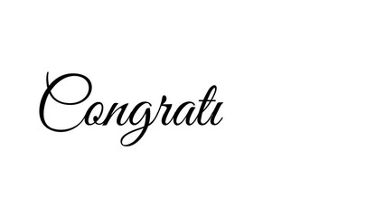Congratulations text handwriting calligraphy animation style on a transparent background. Suitable for celebrations, events and your other projects, brush style.