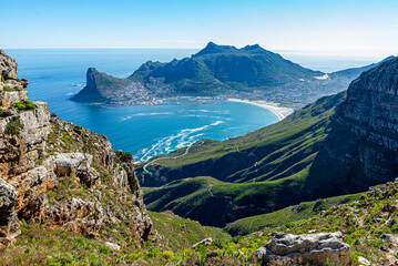 Fototapeta premium Panoramic View of Hout Bay and Surrounding Mountains