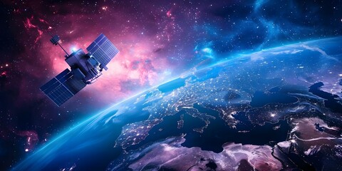 Cutting-Edge Satellite Network Empowering High-Speed Connectivity. Concept Satellite Technology, High-Speed Connectivity, Cutting-Edge Network, Empowering Communication, Future of Connectivity