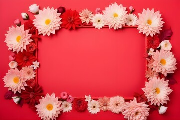Obraz premium a frame made of various flowers