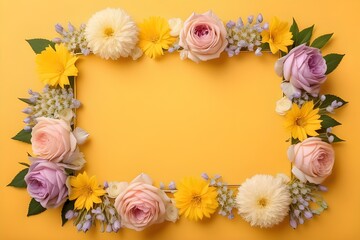 Obraz premium a frame made of various flowers