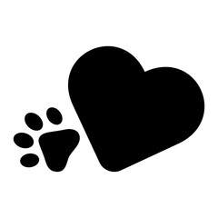 Big heart with paw print