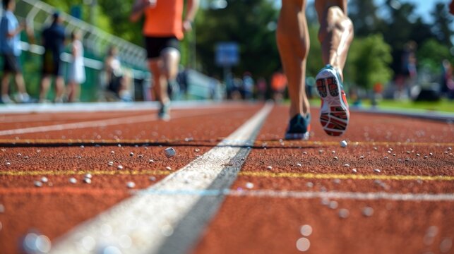 The runner with the baton approaches a designated moderation zone where they must slow down to maintain the ideal neutron speed.