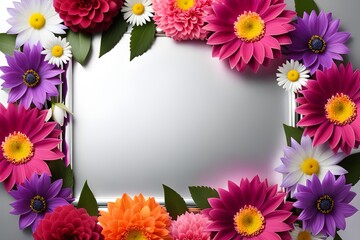 Obraz premium a frame made of various flowers