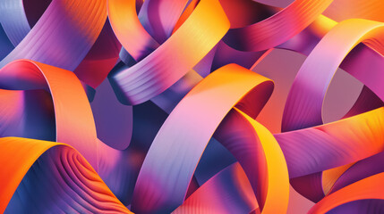 3d abstract background with smooth flowing ribbons in vibrant hues