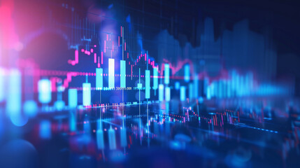 Abstract digital representation of inflation with rising financial graphs and stock data