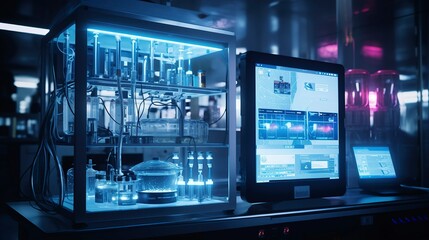 A photo of an automated lab testing system.