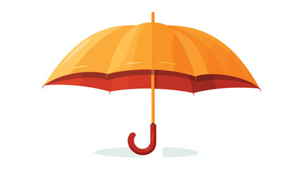 Closed umbrella cartoon flat vector illustration is