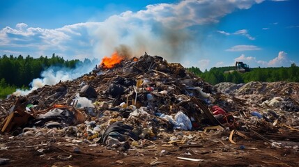 The landfill is on fire, destruction of documents and waste. Air emissions