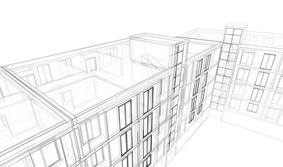 modern architecture 3d rendering 