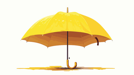 Colorful realistic yellow umbrella with domed top a