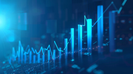 Digital illustration of ascending financial graphs symbolizing inflation on a dark, tech-infused background