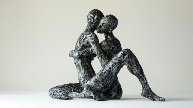A sculptural pose depicting two bodies in a state of entanglement highlighting the idea of inseparability and oneness.