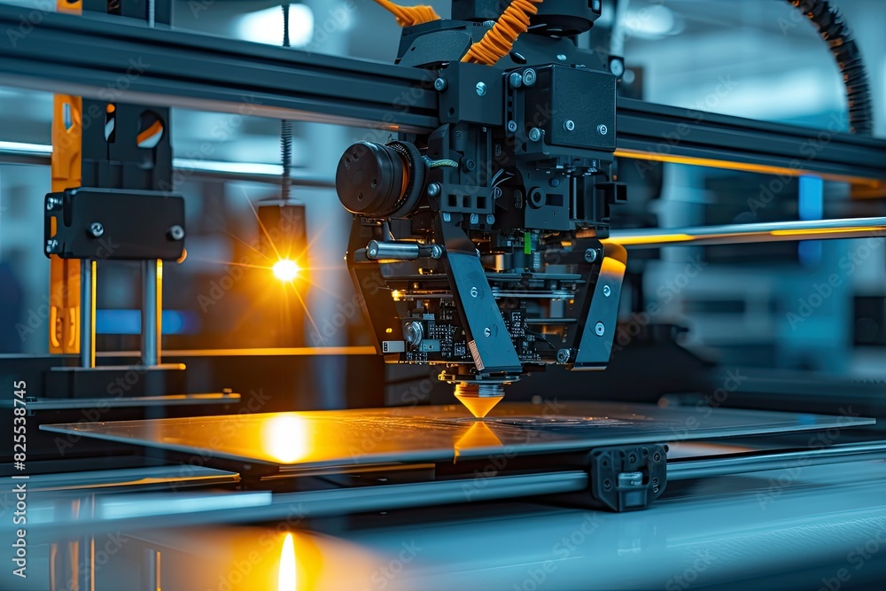 Poster A 3D printer busy making tasks easier for its user