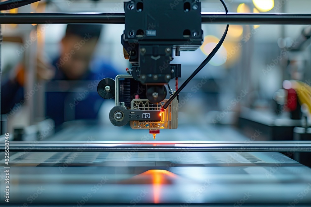 Poster A 3D printer busy making tasks easier for its user