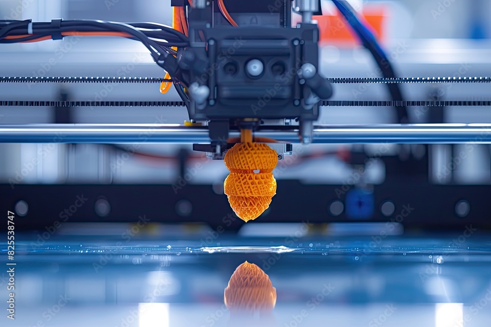 Poster A 3D printer busy making tasks easier for its user