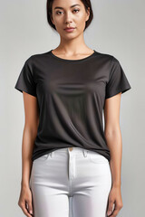 Obraz premium Hermoso modelo con ropa lisa para mockup, indumentaria, moda