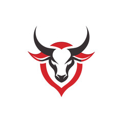 Animal logo vector art illustration with a ox icon