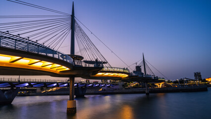 Lusail Pedestrian Bridge at Qetaifan Island of lusail city.