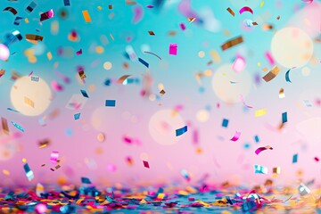 Design a vibrant birthday celebration background with confetti