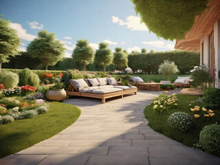 Gartencouche in einem Park