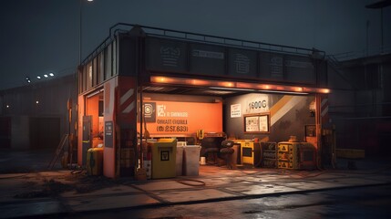 A photo of construction site emergency response station