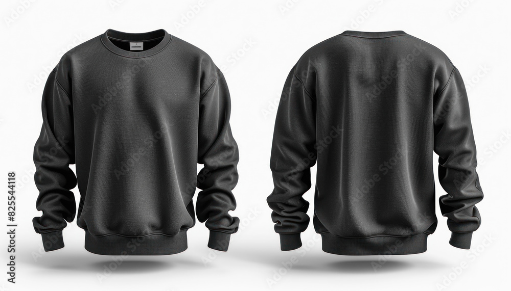 Sticker Image shows black sweatshirt from front and back, highlighting design and features