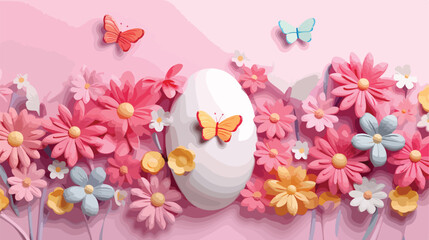 Easter greeting card plasticine art realistic 3D ve