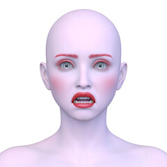 女性の顔アップ　3DCGレンダリング