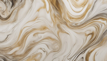 Fototapeta premium Elegant Abstract Marbled Texture with White, Gold, and Beige Swirls