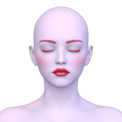 女性の顔アップ　3DCGレンダリング