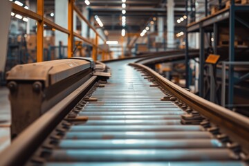 Conveyor belt carrying manufactured goods