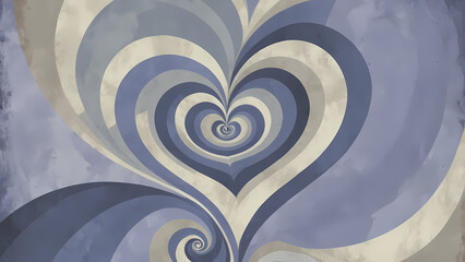 Abstract Geometric Background with a spiral heart