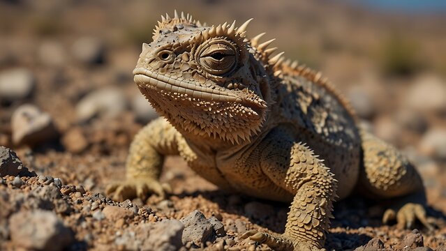 the horned desert lizard is relaxing