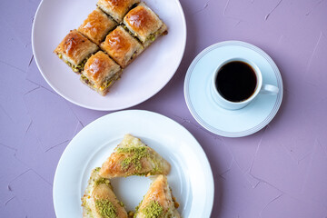 baklavas and Turkish coffee
