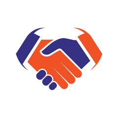 a minimalist handshake logo vector art illustration with a handshake icon logo