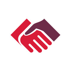 a minimalist handshake logo vector art illustration with a handshake icon logo