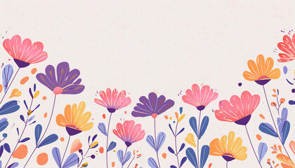 Vibrant floral illustration, floral pattern