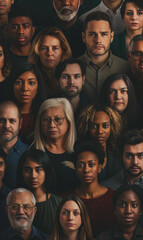 Obraz premium Multicultural Church Group on Dark Background