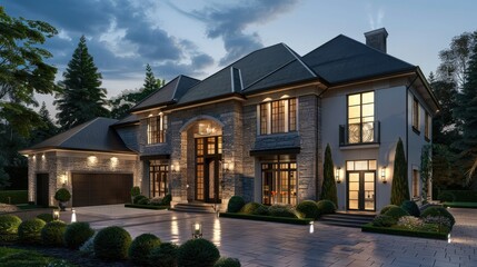 luxury home 3d illustration of a newly built