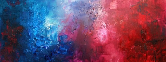 Abstract Painting in Red and Blue Colors