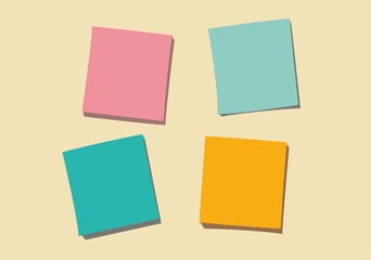 Sticky notes on yellow background
