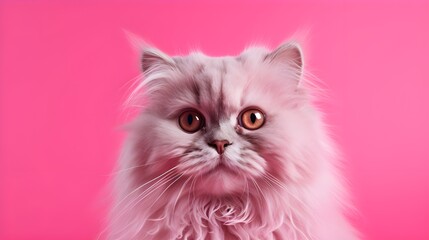 Fototapeta premium cat on pink background