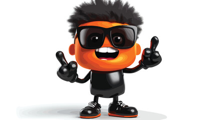 Funky cartoon mobile phone smartphone character in