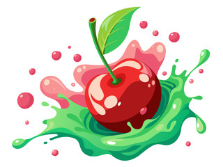 cherry in water splash
