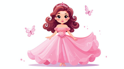Girl in fairy princess clothing a vector illustrati