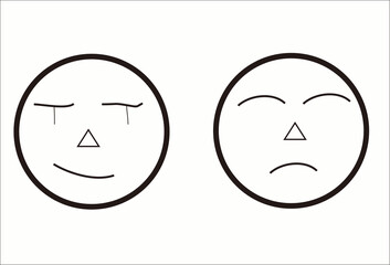 set of faces cry and sad