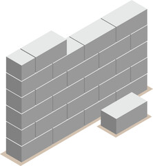 3d render of a brick wall with bricks