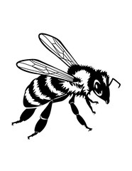 Obraz premium Bee | Flying Insect | Honeybee | Nectar Making Animal | Bee Farm | Stinging Wasps | Colony | Honey | Original Illustration | Vector and Clipart and Stencil